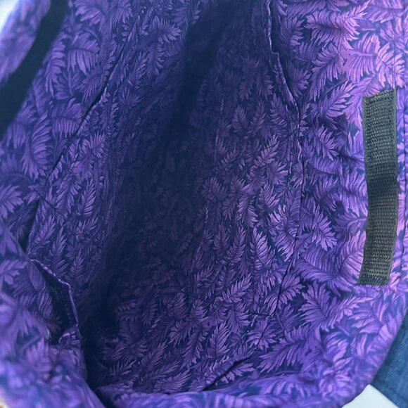 Handmade Denim Tote Bag Butterfly Embroidery Shoulder Purse Artisan Pockets - Picture 4 of 7